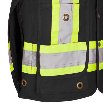 Gilets de sécurité en toile de coton, Noir, GR: 3XL