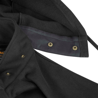 Sweat à capuche en coton épais avec fermeture éclair et ignifuge, noir, SZ : XL