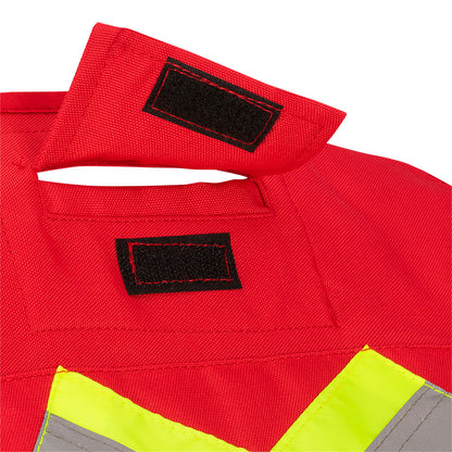 Gilets de sécurité - Polyester Oxford enduit de polyuréthane 600 deniers, Rouge, GR: S