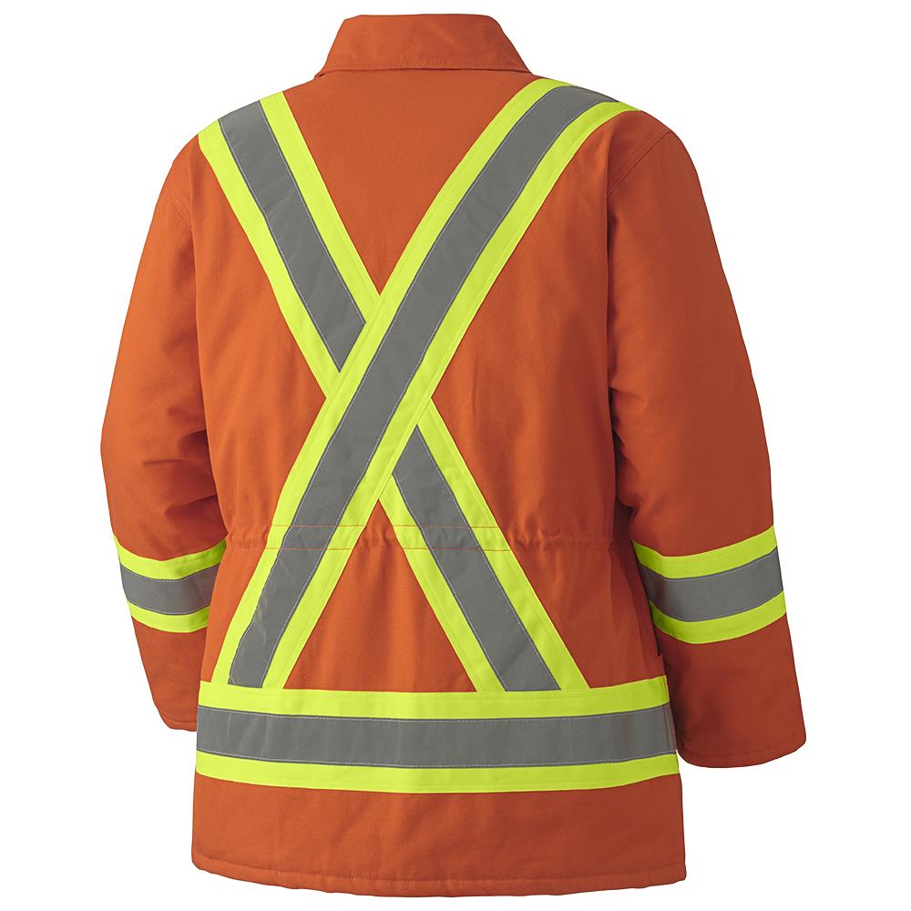 Safety Parkas, Quilted Cotton Duck, Orange, SZ: M