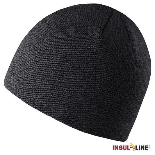 Bonnet en tricot, doublé, noir, SZ : O/S