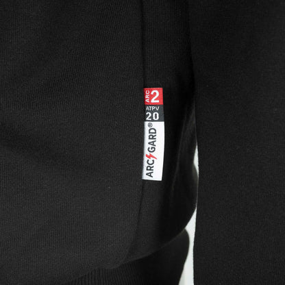 Sweat à capuche en coton épais avec fermeture éclair et ignifuge, noir, SZ : XS