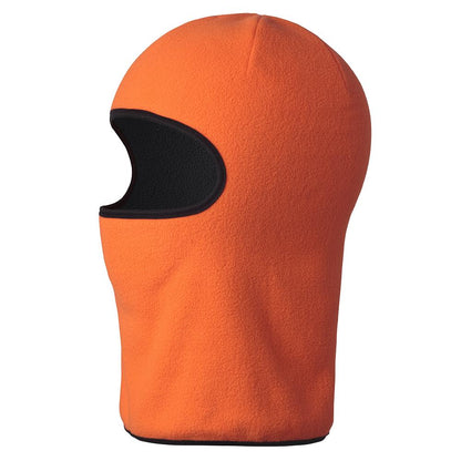 Capuche en micro-polaire, 1 trou, réversible, noir/orange, SZ : O/S