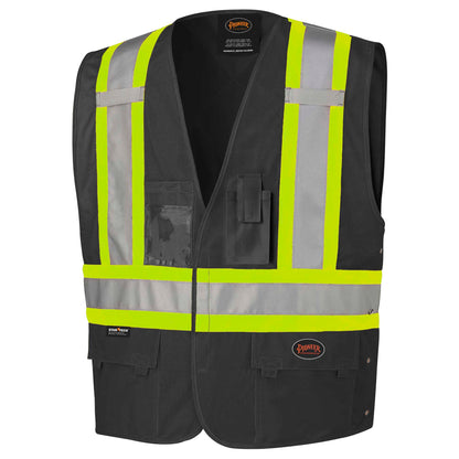 Veste de sécurité haute visibilité à côtés ajustables, Noir, GR: P/M