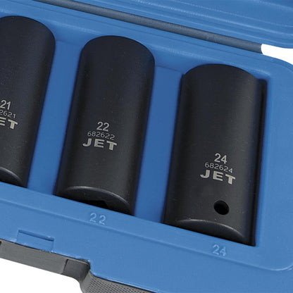 JET 12 PC 1/2" DR Deep Metric Impact Socket Set - 6 Point