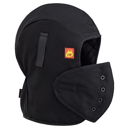Doublure de casque de sécurité matelassée résistante aux flammes avec embout buccal, noir, SZ : O/S