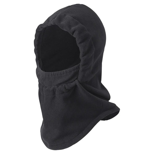 Capuche en micropolaire monocouche avec masque facial, noir, SZ : O/S