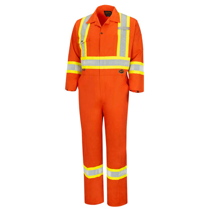 Hi-Vis Industrial Wash Safety Coverall, Orange, SZ: 46