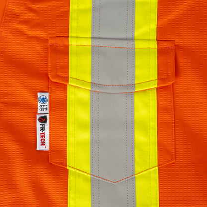 Combinaison de sécurité en coton matelassé ignifuge haute visibilité, orange, SZ : 2XL