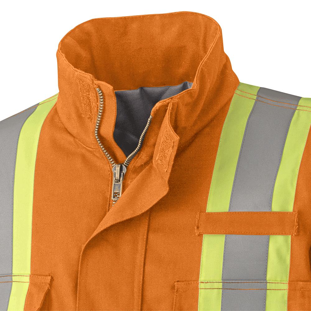 Parka de sécurité matelassée en coton ignifuge haute visibilité, orange, SZ : XL