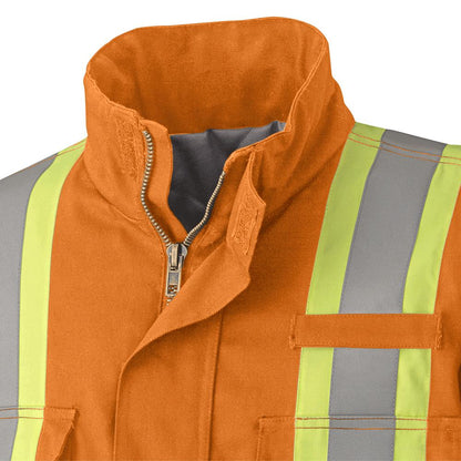 Parka de sécurité matelassée en coton ignifuge haute visibilité, orange, SZ : XL
