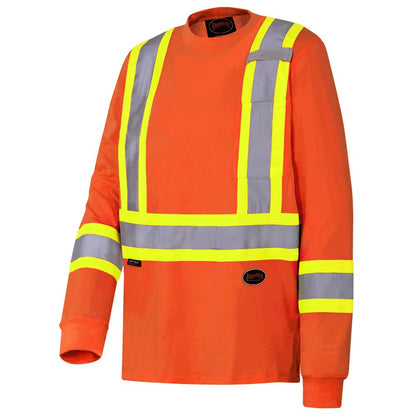 Chandail de sécurité à manches longues, 100 % coton, orange, GR: L