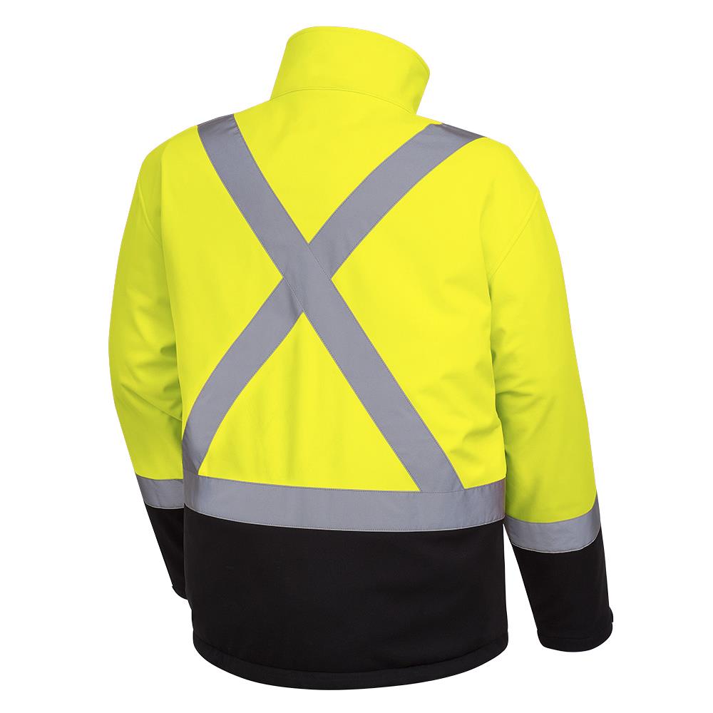 Vestes de sécurité à coque souple haute visibilité, résistance mécanique, jaune, SZ : 3XL