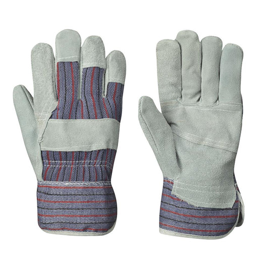 Gants d'ajusteur en cuir de vache fendu, gris, taille : O/S