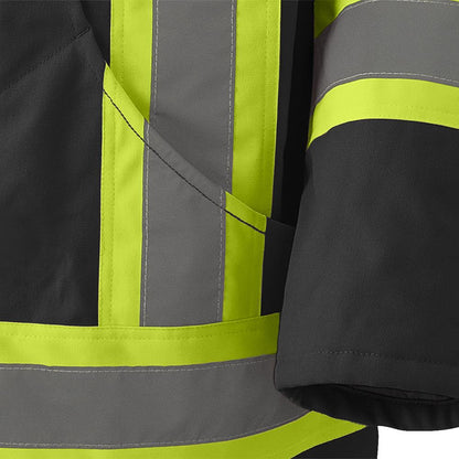 Parkas de sécurité, en coton matelassé, noir, SZ : XL