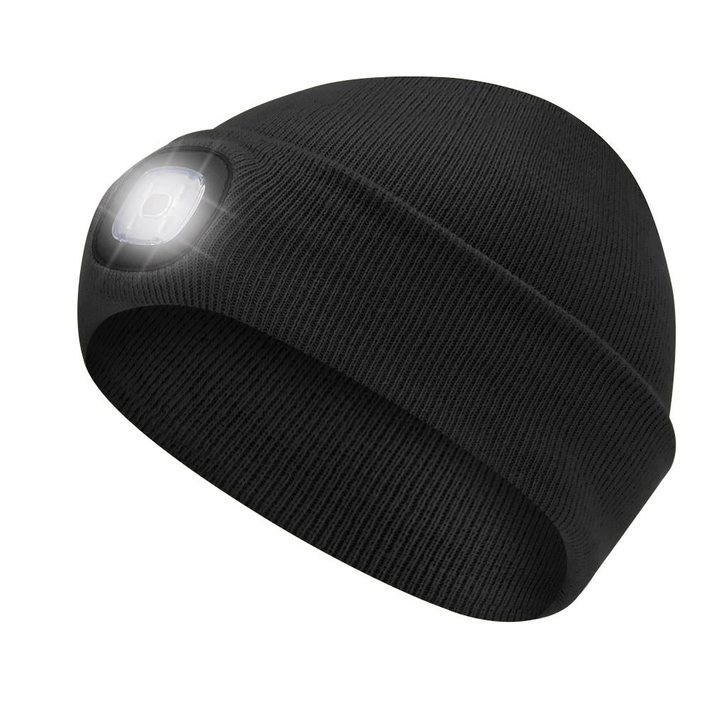 Pioneer, bonnet tricoté avec phare à DEL noir