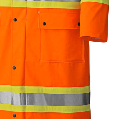 Flame Resistant Stretch Long Waterproof Coat, Orange, SZ: XL