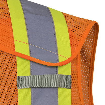 Gilets de sécurité, épaules tombantes, en mesh polyester avec pressions, orange, GR: 2/3XL 