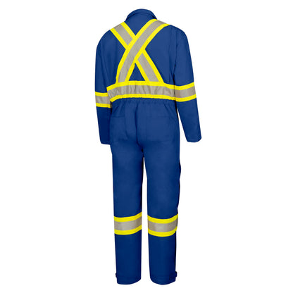 Combinaison de sécurité en coton matelassé ignifuge haute visibilité, bleu roi, SZ : S