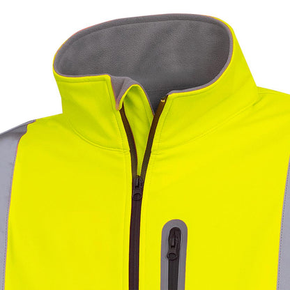 Vestes de sécurité à coque souple haute visibilité, résistance mécanique, jaune, SZ : 3XL
