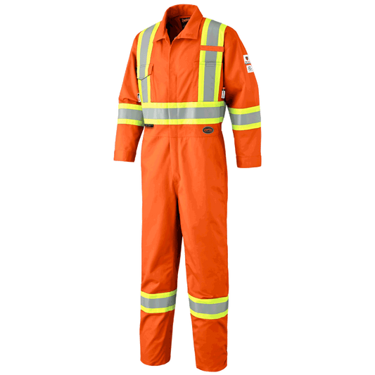 Pioneer, FR-Tech® Premium Hi-Vis FR/ARC-Rated Safety Coveralls - Hi-Vis Orange - 56 - Tall