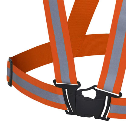 Bretelle de sécurité de 4 cm ajustable, détachable en 4 points avec sac, Orange, GR: O/S
