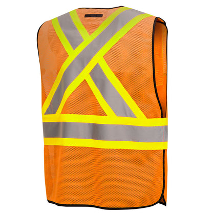Gilets de sécurité détachable en mesh, CSA, Orange, O/S
