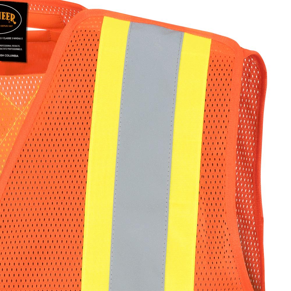 Veste de sécurité, Détachable, maille de poly, sac accrochable, orange, GR: L/XL