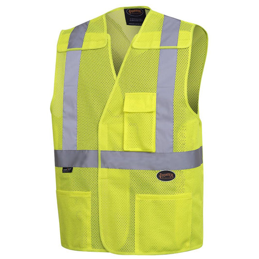 Hi-Viz Safety Mesh Vest with 2" Tape,  Yellow, SZ: L/XL