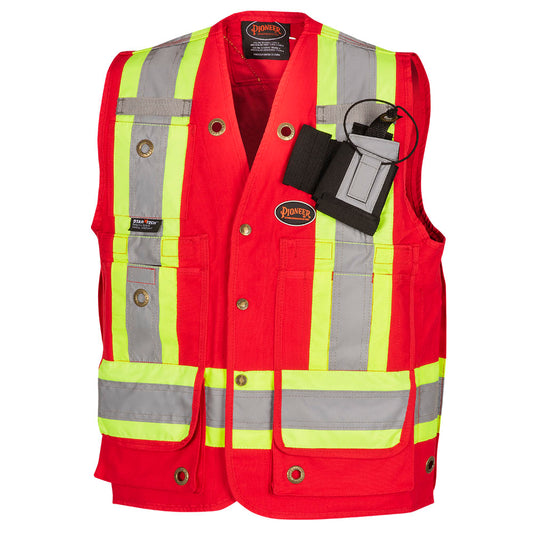 Gilets de sécurité en toile de coton, Rouge, GR: 5XL