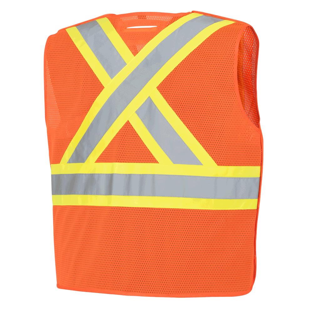 Veste de sécurité, Détachable, maille de poly, sac accrochable, orange, GR: S/M