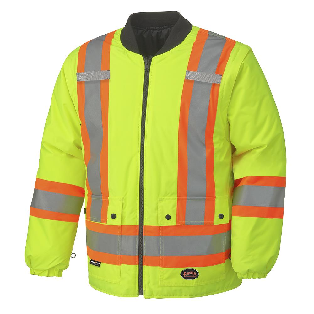Parkas de sécurité imperméables haute visibilité 7 en 1, jaune/noir, SZ : 5XL