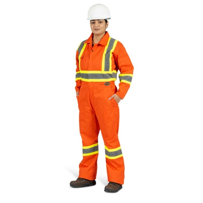 Combinaison de sécurité pour femme, polyester/coton, orange, SZ : M