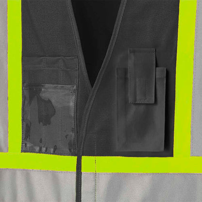 Veste de sécurité haute visibilité à côtés ajustables, Noir, GR: P/M