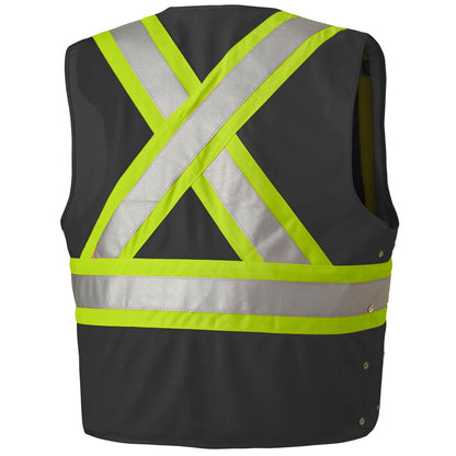 Veste de sécurité haute visibilité à côtés ajustables, Noir, GR: P/M
