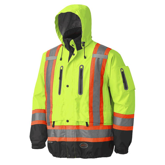 Veste imperméable/respirante de qualité supérieure Hi-Viz, jaune, SZ : 4XL