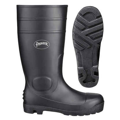 Bottes en PVC à bout uni, noires, SZ : 8