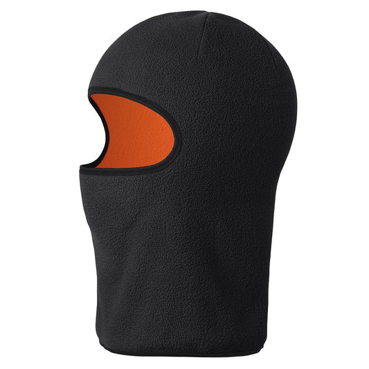 Capuche en micro-polaire, 1 trou, réversible, noir/orange, SZ : O/S