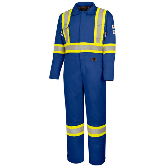 Combinaison de sécurité en coton matelassé ignifuge haute visibilité, bleu roi, SZ : S