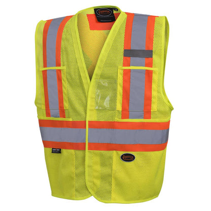 Veste de signalisation, non détachable en maille de poly, jaune, GR: 2/3TG