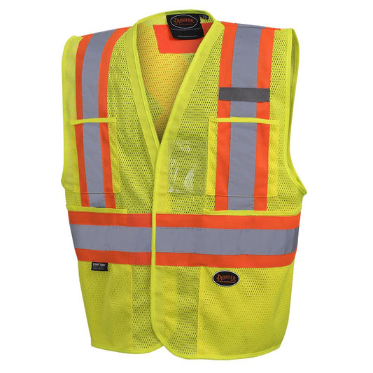 Veste de signalisation, non détachable en maille de poly, jaune, GR: 2/3TG