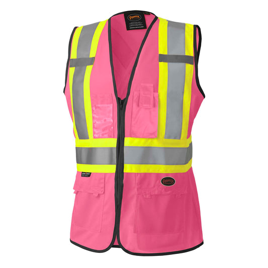 Veste de sécurité pour femmes, Tricot De Poly Interlock, Rose, GR: M