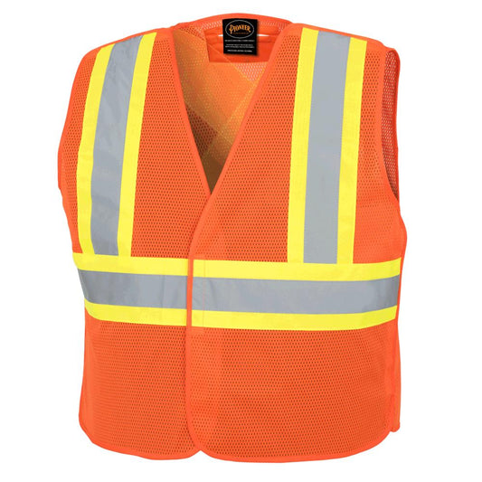 Veste de sécurité, Détachable, maille de poly, sac accrochable, orange, GR: S/M