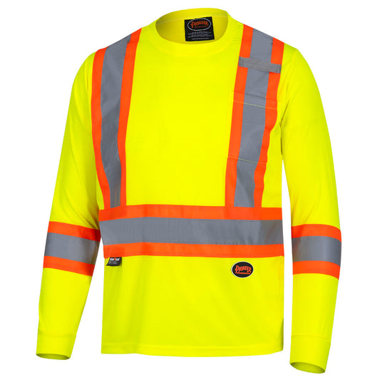Chandail de sécurité à manches longues en polyester œil de perdrix, Jaune, GR: XL