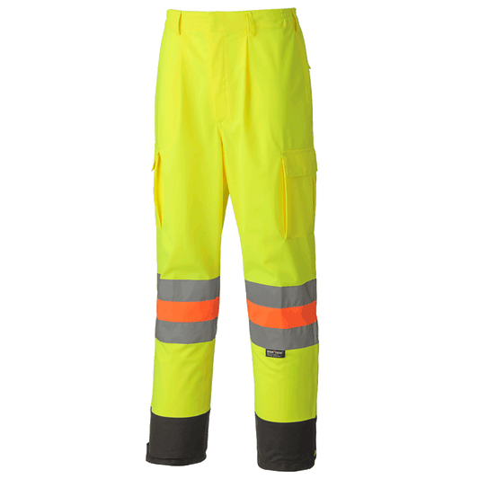 Pantalon de sécurité routière respirant haute visibilité, approuvé MTQ, jaune, SZ : 3XL