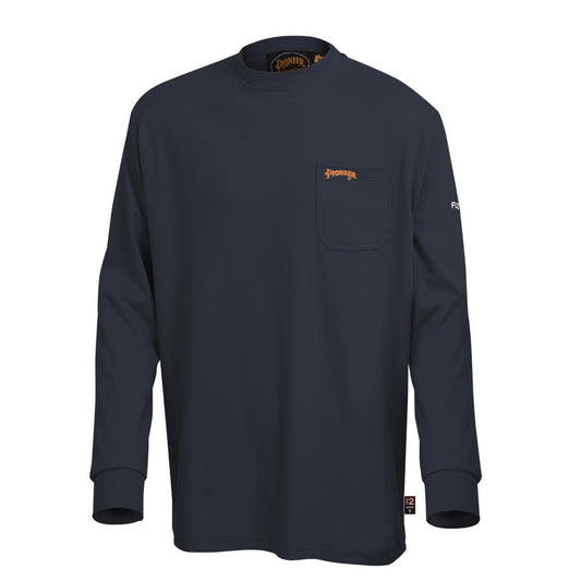 Chemise en coton à manches longues ignifuge, bleu marine, SZ : 2XL