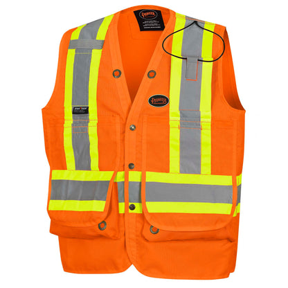 Gilets de sécurité - Polyester Oxford enduit de polyuréthane 600 deniers, Orange, GR: S