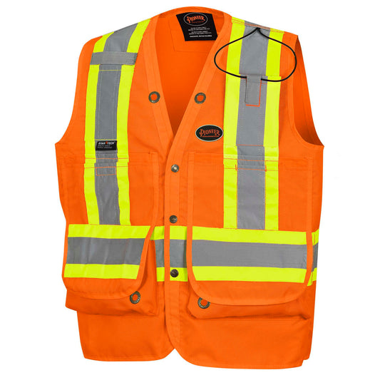 Gilets de sécurité - Polyester Oxford enduit de polyuréthane 600 deniers, Orange, GR: S