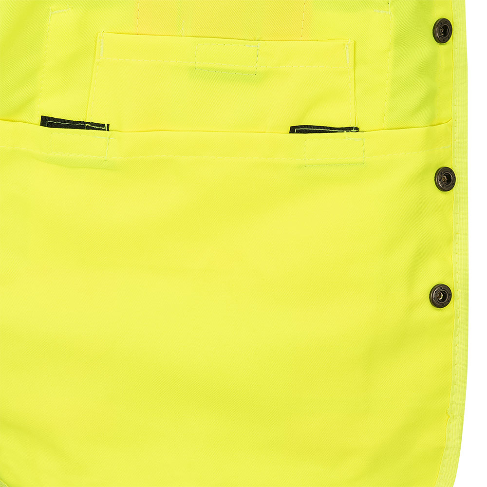Surveyor's Safety Vests - 150D Twill Polyester, Snap Closure, Yellow, SZ: L