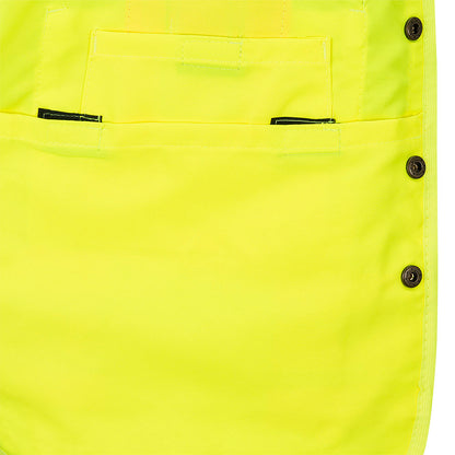 Surveyor's Safety Vests - 150D Twill Polyester, Snap Closure, Yellow, SZ: L